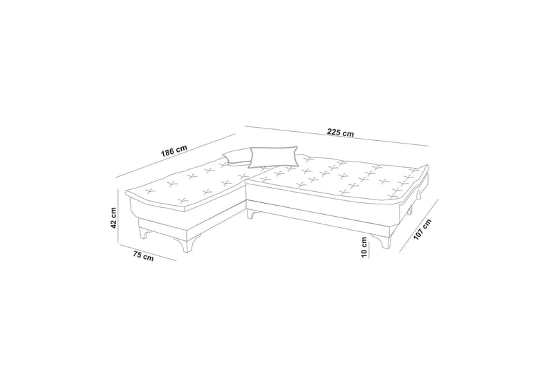 Riversdale vuodesohva divaanilla 4-istuttava - Antrasiitti - Huonekalut - Sohva - Vuodesohva