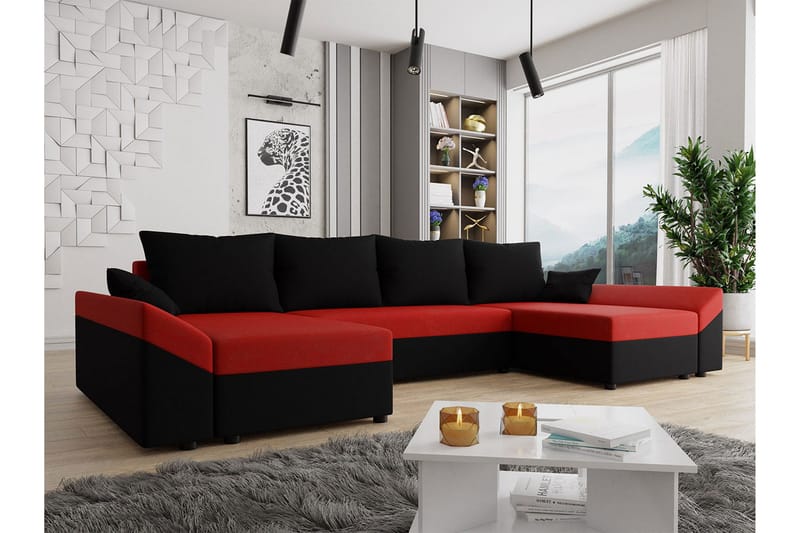 Rosaria 5:n ist Vuodesohva - Musta/Punainen - Huonekalut - Sohva - Vuodesohva