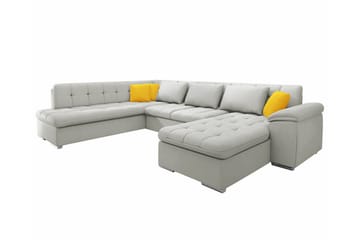 Sakri 5-sits Hörnbäddsoffa Ljusgrå - Huonekalut - Sohva - Vuodesohva