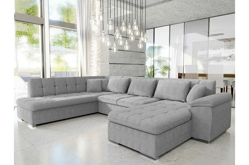 Sakri 5-sits Hörnbäddsoffa NO_BRAND Light grey/Dark grey - Huonekalut - Sohva - Vuodesohva