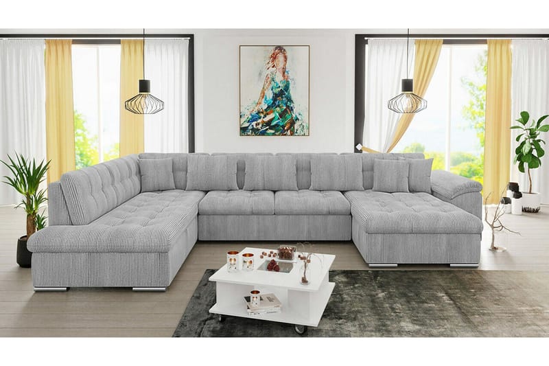 Sakri 5-sits Hörnbäddsoffa NO_BRAND Light grey/Dark grey - Huonekalut - Sohva - Vuodesohva