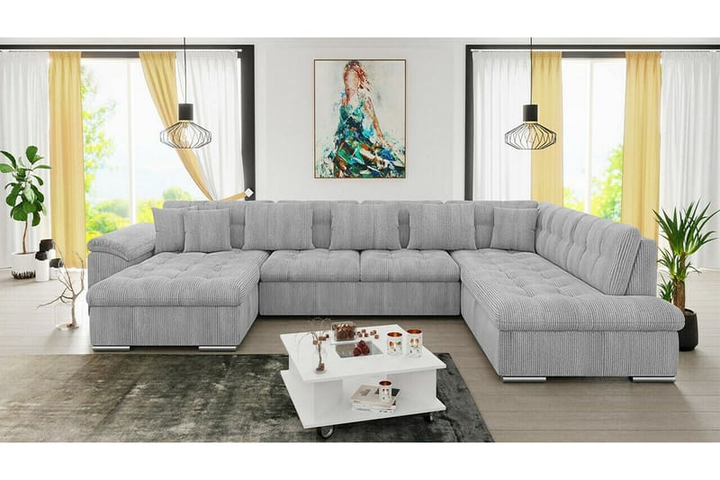 Sakri 5-sits Hörnbäddsoffa NO_BRAND Light grey/Dark grey - Huonekalut - Sohva - Vuodesohva