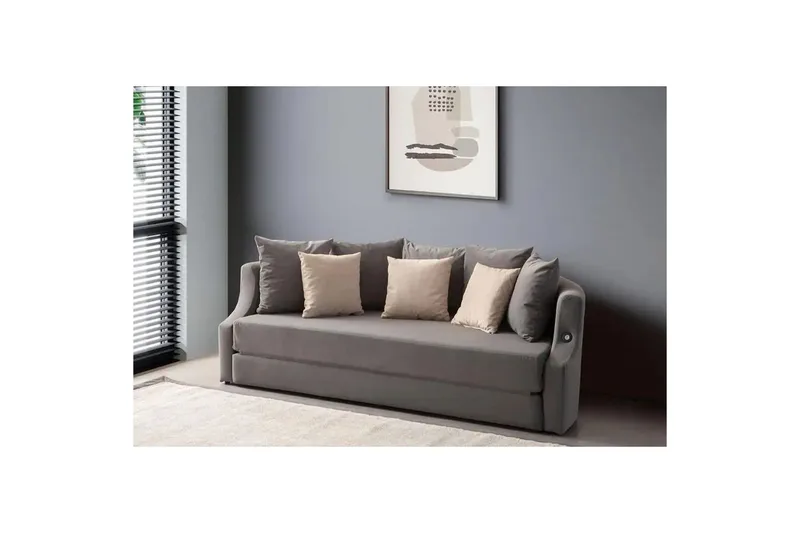 Salrican Vuodesohva 3-istuttava - Harmaa - Huonekalut - Sohva - Vuodesohva - 3 istuttava vuodesohva