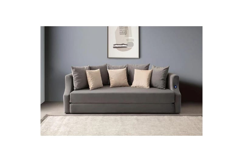 Salrican Vuodesohva 3-istuttava - Harmaa - Huonekalut - Sohva - Vuodesohva - 3 istuttava vuodesohva