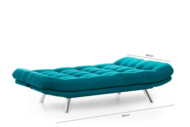 Sandee 3-istuttava vuodesohva 130x200 cm kankaalla - Petrolinsininen - Huonekalut - Sohva - Vuodesohva - 3 istuttava vuodesohva
