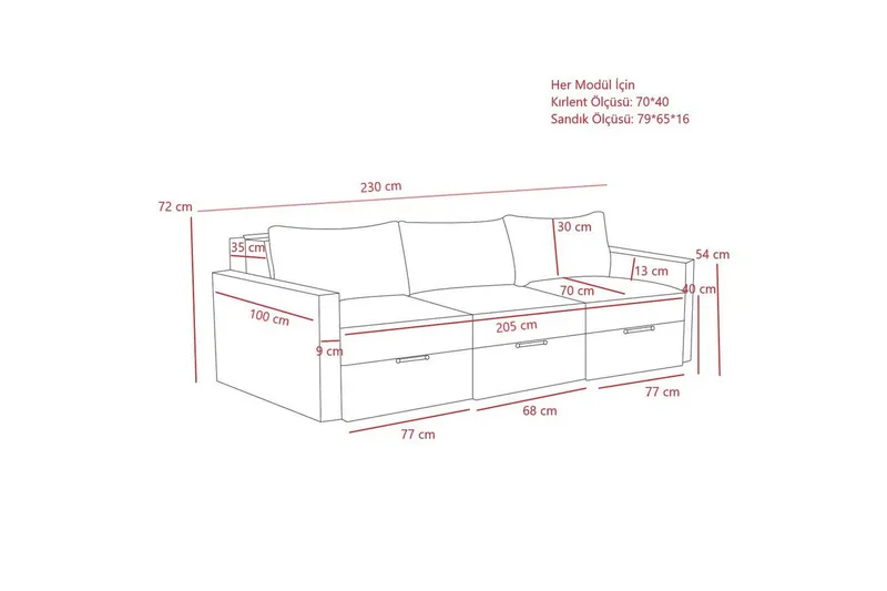 Savra Vuodesohva 3-sits - Antrasiitti - Huonekalut - Sohva - Vuodesohva