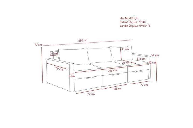Savra Vuodesohva 3-sits - Harmaa - Huonekalut - Sohva - Vuodesohva - 3 istuttava vuodesohva