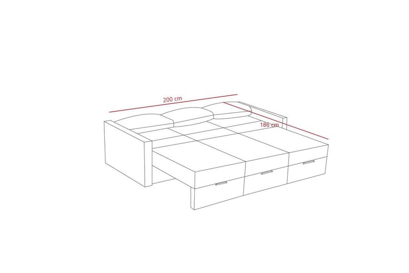 Savra Vuodesohva 3-sits - Ruskea - Huonekalut - Sohva - Vuodesohva - 3 istuttava vuodesohva