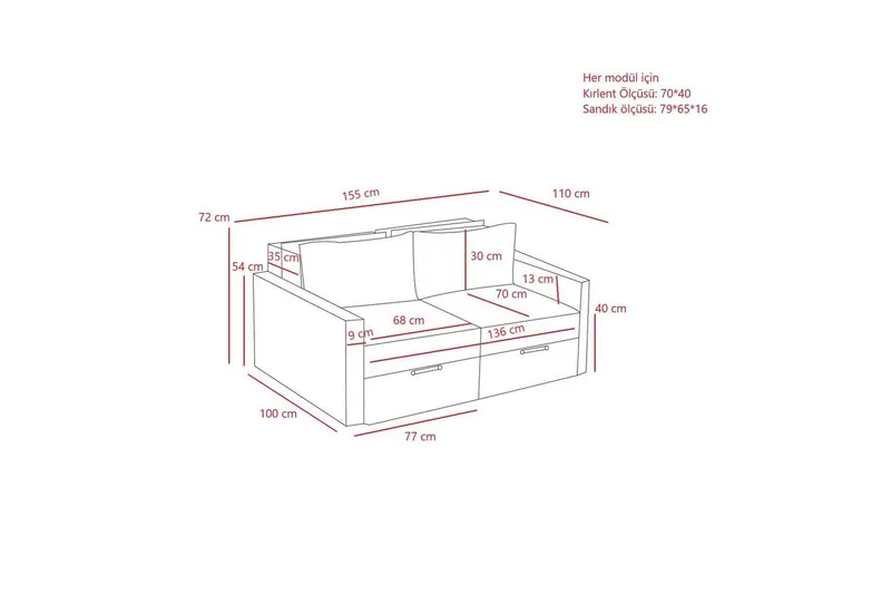Savra Vuodesohva med Divan 2-sits - Kerma - Huonekalut - Sohva - Vuodesohva