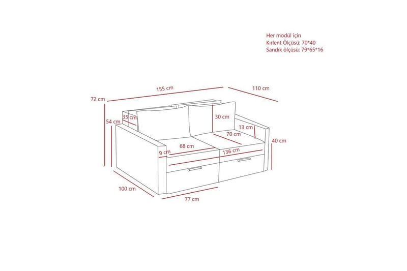Savra Vuodesohva med Divan 2-sits - Ruskea - Huonekalut - Sohva - Vuodesohva