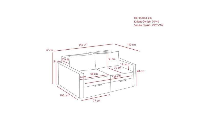 Savra Vuodesohva med Divan 2-sits - Ruskea - Huonekalut - Sohva - Vuodesohva
