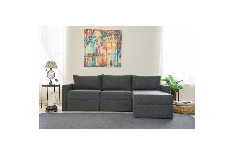 Savra Vuodesohva med Divan 3-sits - Antrasiitti - Huonekalut - Sohva - Vuodesohva