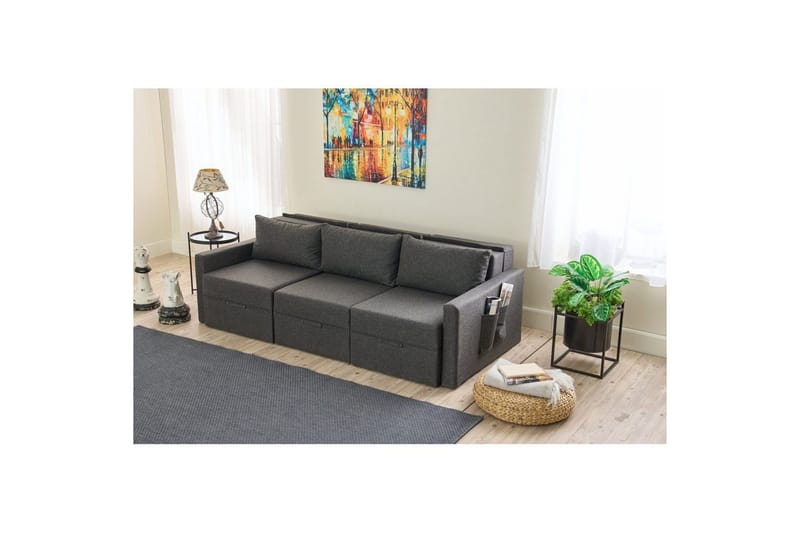 Savra Vuodesohva med Divan 3-sits - Antrasiitti - Huonekalut - Sohva - Vuodesohva