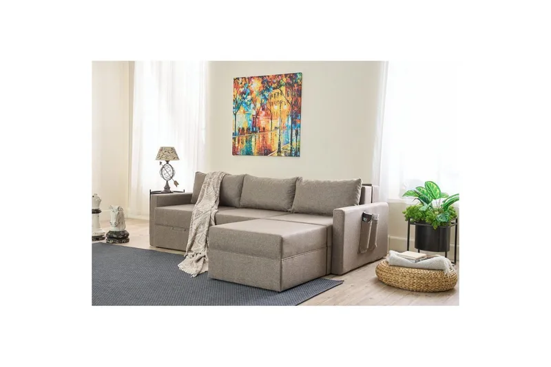 Savra Vuodesohva med Divan 3-sits - Ruskea - Huonekalut - Sohva - Vuodesohva