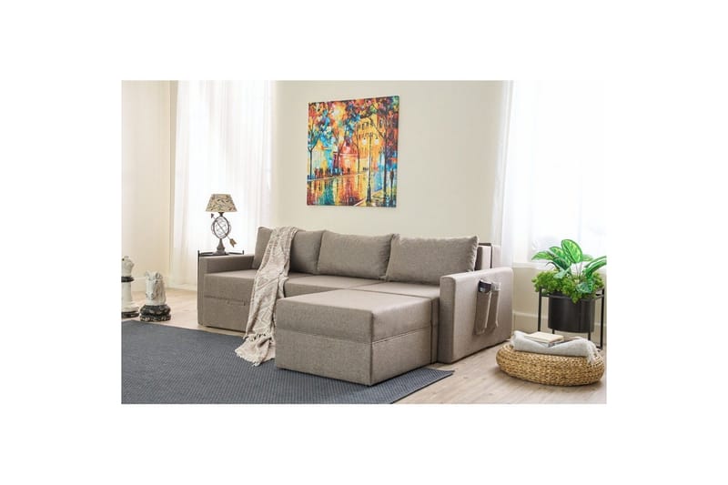 Savra Vuodesohva med Divan 3-sits - Ruskea - Huonekalut - Sohva - Vuodesohva