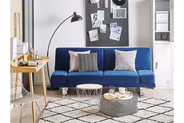 Selekk taitettava 2-istuttava vuodesohva 105x192 cm samettia - Sininen - Huonekalut - Sohva - Vuodesohva