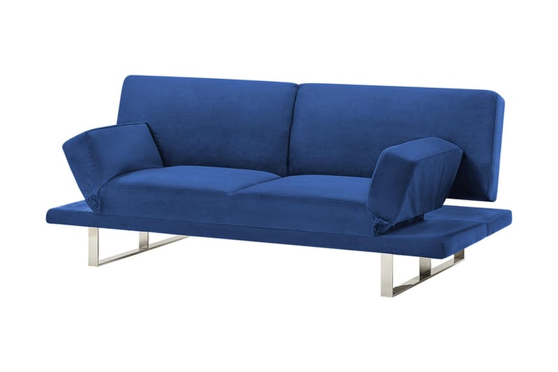 Selekk taitettava 2-istuttava vuodesohva 105x192 cm samettia - Sininen - Huonekalut - Sohva - Vuodesohva