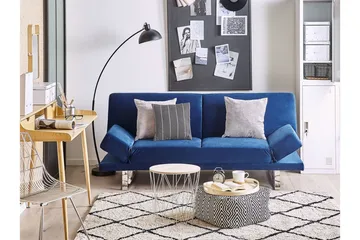 Selekk taitettava 2-istuttava vuodesohva 105x192 cm samettia - Sininen - Huonekalut - Sohva - Vuodesohva