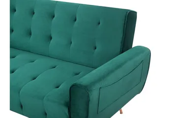 Selnes 3-istuttava vuodesohva 100x181 cm samettia - Vihreä - Huonekalut - Sohva - Vuodesohva - 3 istuttava vuodesohva