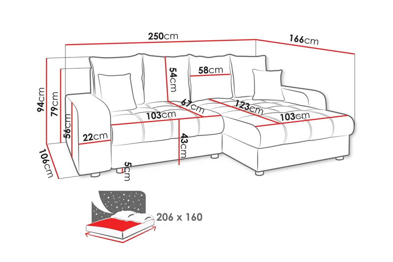 Smolmark Vuodesohva Divaanilla 3-istuttava - Beige - Huonekalut - Sohva - Vuodesohva