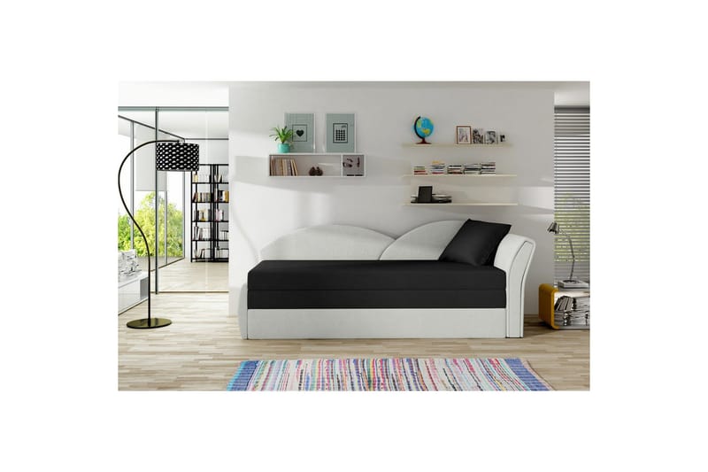 Sohva Eltap Aga 218x80x77 cm - Alova 04, Alova Pdp, Musta, Valkoinen, Oikea - Huonekalut - Sohva - Vuodesohva - 3 istuttava vuodesohva