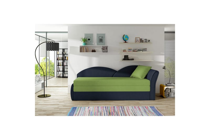 Sohva Eltap Aga 218x80x77 cm - Alova 42, Alova 79 Vihreä, Sininen, Oikea - Huonekalut - Sohva - Vuodesohva - 3 istuttava vuodesohva