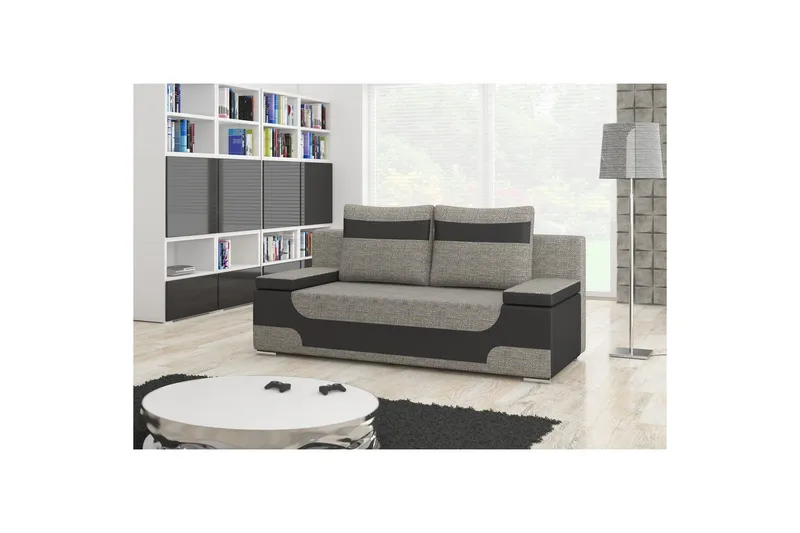 Sohva Eltap Area 200x90x92 cm - Berlin 01, Soft 11, harmaa, musta - Huonekalut - Sohva - Vuodesohva - 3 istuttava vuodesohva