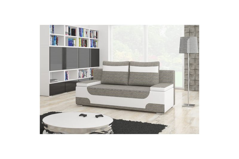 Sohva Eltap Area 200x90x92 cm - Berlin 01, Soft 17, harmaa, valkoinen - Huonekalut - Sohva - Vuodesohva - 3 istuttava vuodesohva