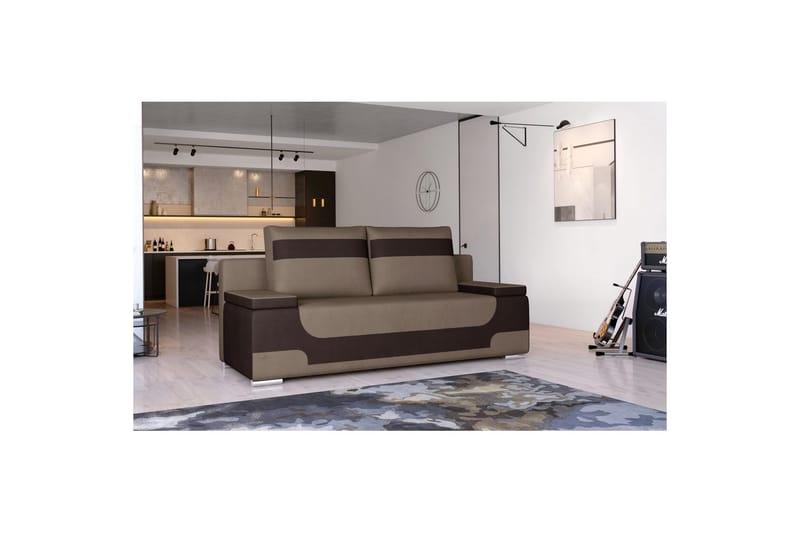 Sohva Eltap Area 200x90x92 cm - Monolith 09, Monolith 29, Tumma beige, Ruskea - Huonekalut - Sohva - Vuodesohva - 3 istuttava vuodesohva