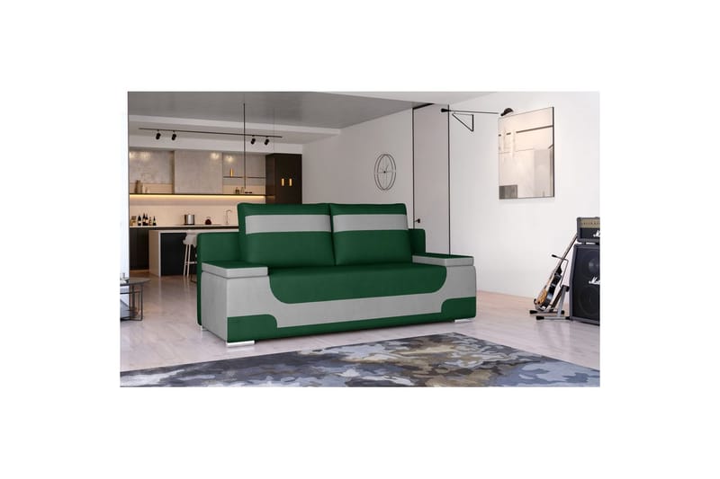 Sohva Eltap Area 200x90x92 cm - Monolith 37, Monolith 84, Vihreä, Vaaleanharmaa - Huonekalut - Sohva - Vuodesohva - 3 istuttava vuodesohva
