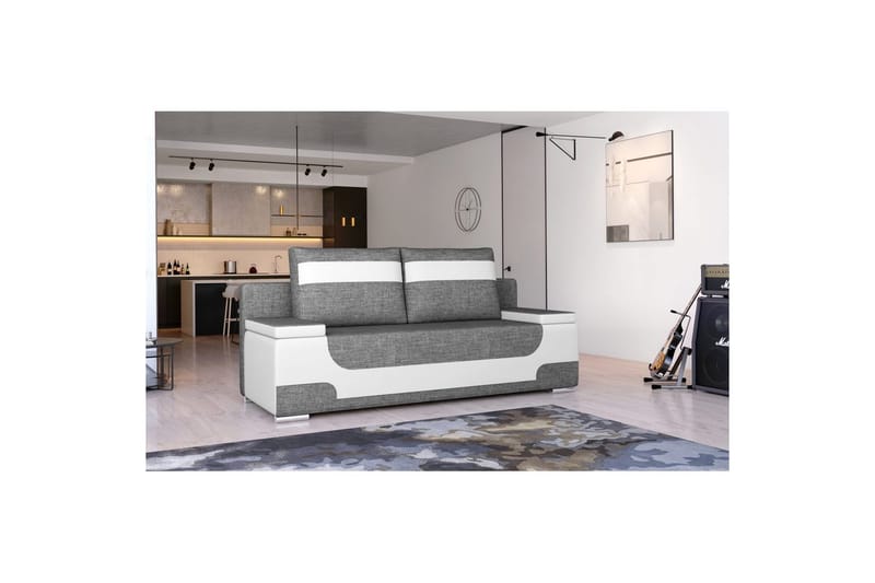 Sohva Eltap Area 200x90x92 cm - Sawana 05, Soft 17, Harmaa, Valkoinen - Huonekalut - Sohva - Vuodesohva - 3 istuttava vuodesohva