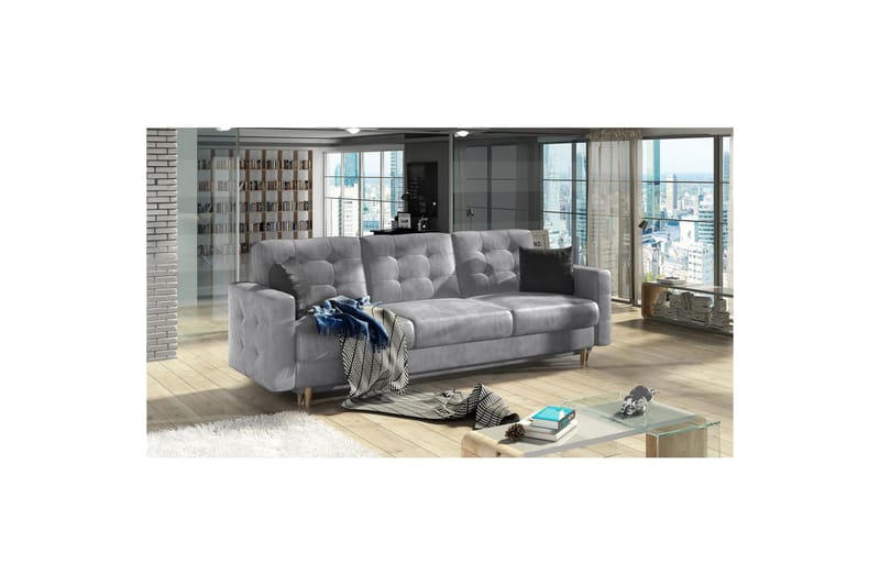 Sohva Eltap Asgard 233x93x92 cm - Monolith 84, Monolith 97, Vaaleanharmaa, Tummanharmaa - Huonekalut - Sohva - Vuodesohva - 3 istuttava vuodesohva