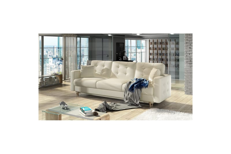 Sohva Eltap Asgard 233x93x92 cm - Soft 33, Beige - Huonekalut - Sohva - Vuodesohva - 3 istuttava vuodesohva