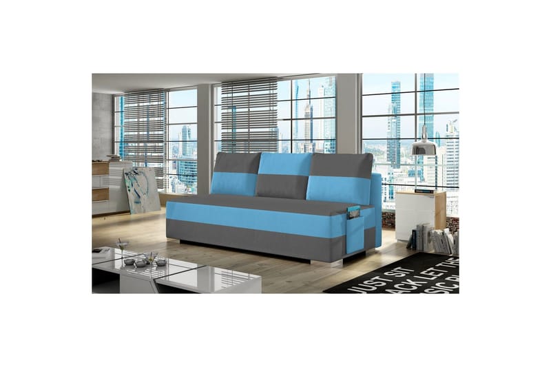 Sohva Eltap Atila 200x83x92 cm - Alova 36, Alova 29, Harmaa, Sininen - Huonekalut - Sohva - Vuodesohva - 3 istuttava vuodesohva