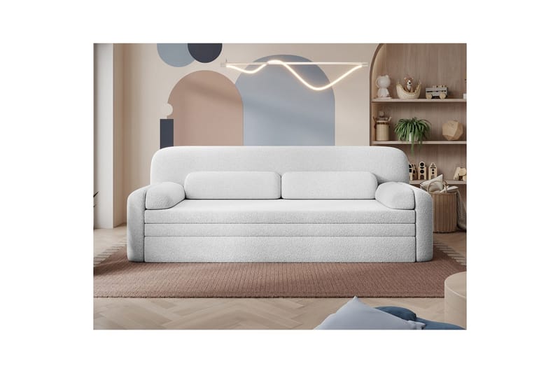 Sohva Eltap Elioss 236x89x87 cm - Royal 01, Valkoinen - Huonekalut - Sohva - Vuodesohva - 3 istuttava vuodesohva