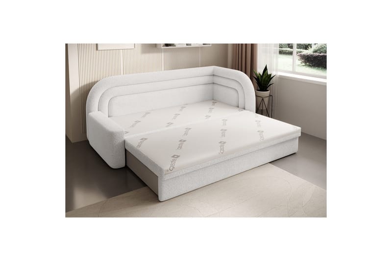 Sohva Eltap Fabillo 223x86x80 cm - Royal 01, Valkoinen, Oikea - Huonekalut - Sohva - Vuodesohva - 3 istuttava vuodesohva