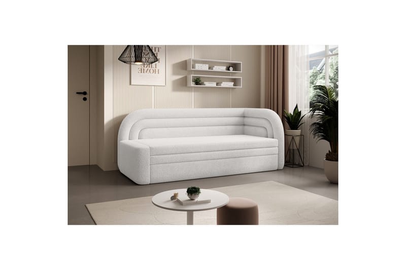 Sohva Eltap Fabillo 223x86x80 cm - Royal 01, Valkoinen, Oikea - Huonekalut - Sohva - Vuodesohva - 3 istuttava vuodesohva