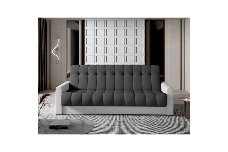 Sohva Eltap Garett 212x85x90 cm - Sawana 05, Soft 17, Harmaa, Valkoinen - Huonekalut - Sohva - Vuodesohva - 3 istuttava vuodesohva