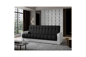 Sohva Eltap Garett 212x85x90 cm - Sawana 14, Soft 17, Musta, Valkoinen - Huonekalut - Sohva - Vuodesohva - 3 istuttava vuodesohva
