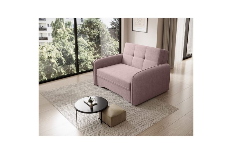 Sohva Eltap Laine 102x109x84 cm - Poco 101, Vaaleanpunainen - Huonekalut - Sohva - Vuodesohva