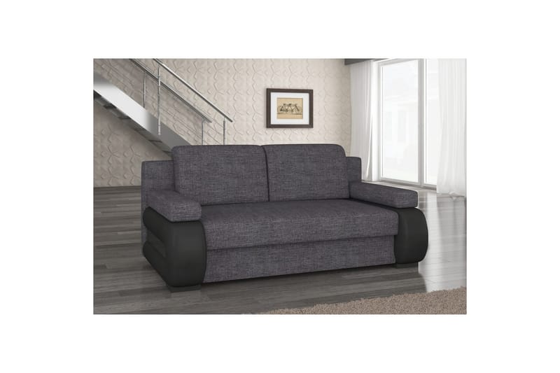 Sohva Eltap Laura 202x79x84 cm - Sawana 05, Soft 11, harmaa, musta - Huonekalut - Sohva - Vuodesohva - 3 istuttava vuodesohva