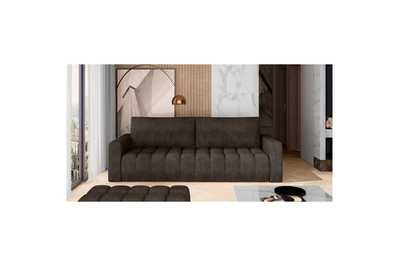 Sohva Eltap Lazaro 247x97x92 cm - Dora 28, Tummanruskea - Huonekalut - Sohva - Vuodesohva - 3 istuttava vuodesohva