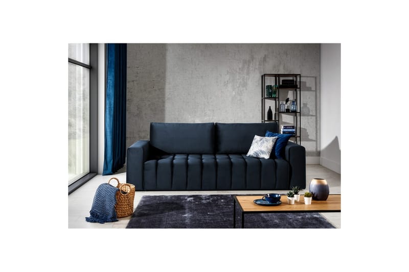 Sohva Eltap Lazaro 247x97x92 cm - Monoliitti 79, Tummansininen - Huonekalut - Sohva - Vuodesohva - 3 istuttava vuodesohva