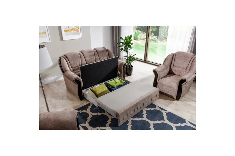 Sohva Eltap Lord 180x85x105 cm - Dora 22, Ruskea - Huonekalut - Sohva - Vuodesohva