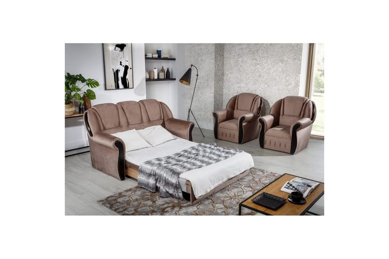 Sohva Eltap Lord 180x85x105 cm - Monoliitti 09, Tumma beige - Huonekalut - Sohva - Vuodesohva