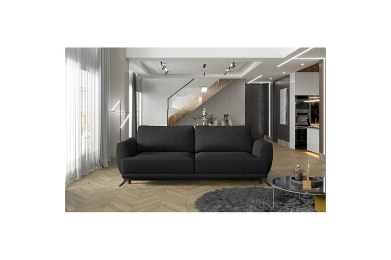 Sohva Eltap Megis 242x95x90 cm - Inari 100, Musta - Huonekalut - Sohva - Vuodesohva - 3 istuttava vuodesohva