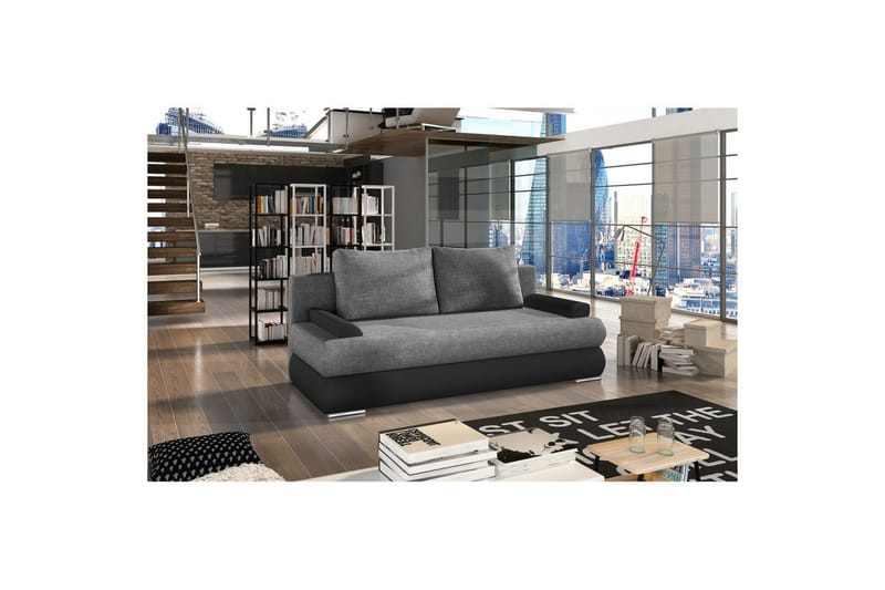 Sohva Eltap Milo 213x95x90 cm, Sawana 05, Soft 11, Harmaa, Musta