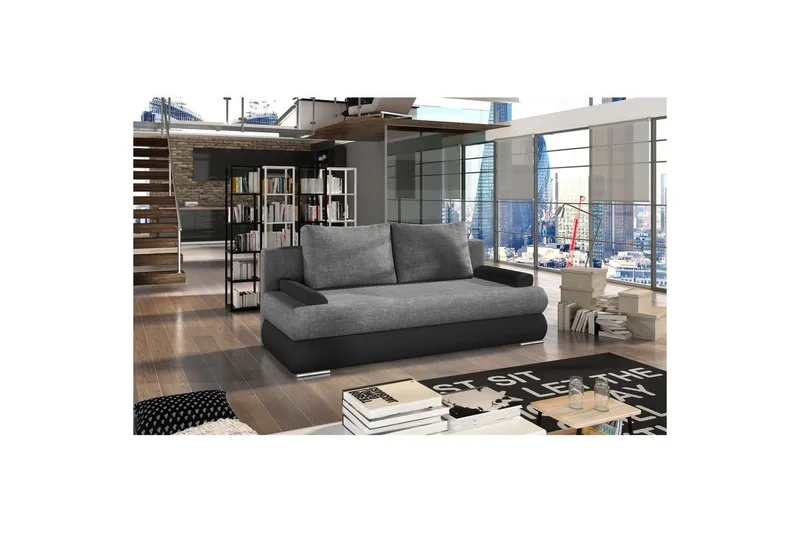 Sohva Eltap Milo 213x95x90 cm, Sawana 05, Soft 11, Harmaa, Musta