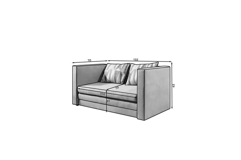 Sohva Eltap Neva 132x70x62 cm - Alova 36, Lima 75, harmaa, kuvio - Huonekalut - Sohva - Vuodesohva