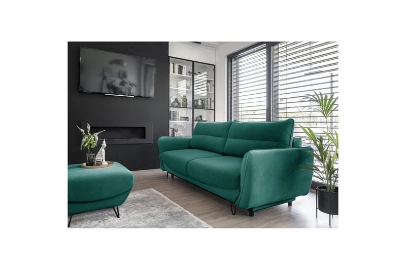 Sohva Eltap Silva 236x95x90 cm - Velvetmat 38, Vihreä - Huonekalut - Sohva - Vuodesohva - 3 istuttava vuodesohva